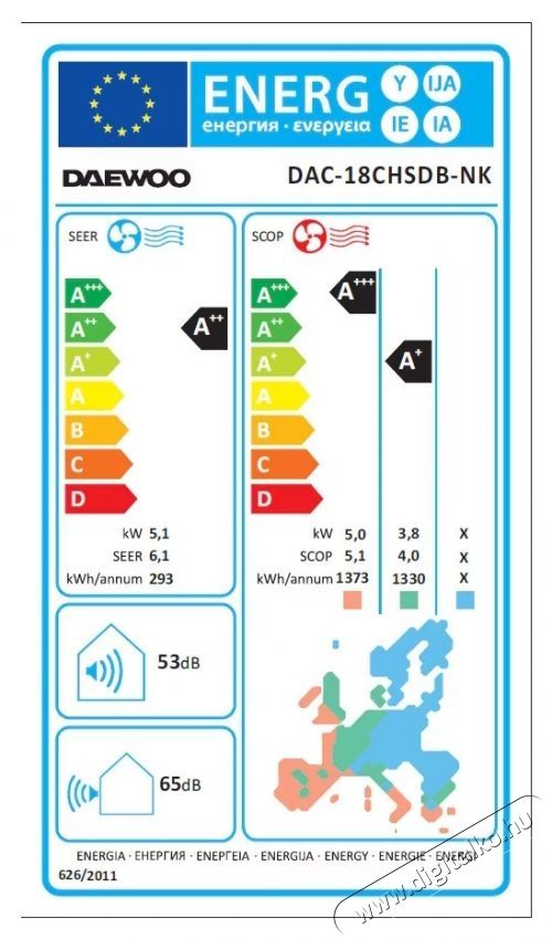 Daewoo DAC-18CHSDB-NK 18000 BTU kl&iacute;ma, WI-FI, A++ energiaoszt&aacute;ly, Ez&uuml;st ion szűrők, Eco Mode, iFeel, Fekete H&aacute;ztart&aacute;s / Otthon / K&uuml;lt&eacute;r - Ventil&aacute;tor / L&eacute;gkondicion&aacute;l&oacute; - Split kl&iacute;ma - 536347