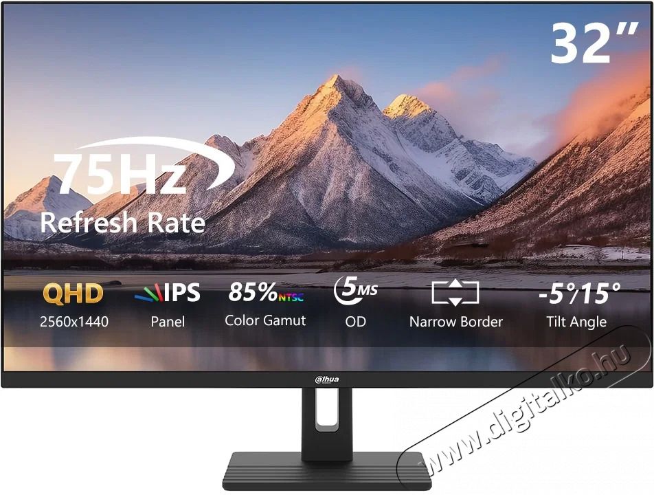 Dahua LM32-C301B monitor 31,5 , 75 Hz, 2560x1440, IPS, 16:9 Iroda &eacute;s sz&aacute;m&iacute;t&aacute;stechnika - Monitor - Monitor - 533239