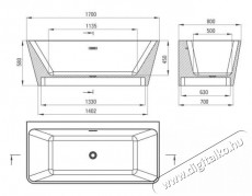 Deante Hiacynt KDH 017W szabadon &aacute;ll&oacute; akril k&aacute;d - 170x80 cm  H&aacute;ztart&aacute;s / Otthon / K&uuml;lt&eacute;r - F&uuml;rdőszoba / wc - Kieg&eacute;sz&iacute;tő - 374959