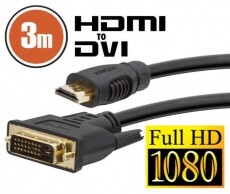Delight 3m 4K HDMI - DVI-D kábel Tv kiegészítők - Kábel / csatlakozó - DVI-Hdmi kábel - 369093