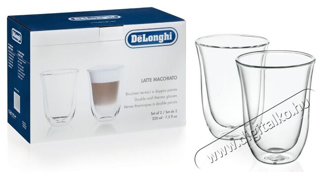 Delonghi DBWALLLATTE 2db Latte Macchiato &uuml;vegpoh&aacute;r (220 ml) Konyhai term&eacute;kek - K&aacute;v&eacute;főző / k&aacute;v&eacute;&ouml;rlő / kieg&eacute;sz&iacute;tő - K&aacute;v&eacute;s poh&aacute;r / cs&eacute;sze - 303021