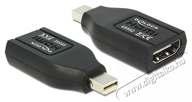 Delock 65552 fekete adapter mini displayport apa > HDMI anya Tv kieg&eacute;sz&iacute;tők - K&aacute;bel / csatlakoz&oacute; - Mini DisplayPort k&aacute;bel - 387537