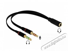 Delock 65967 1x3,5mm 4-tűs anya sztereo jack - 2x3,5mm 3-tűs apa sztereo jack headset adapter Tv kiegészítők - Kábel / csatlakozó - 3,5mm Jack kábel - 387198