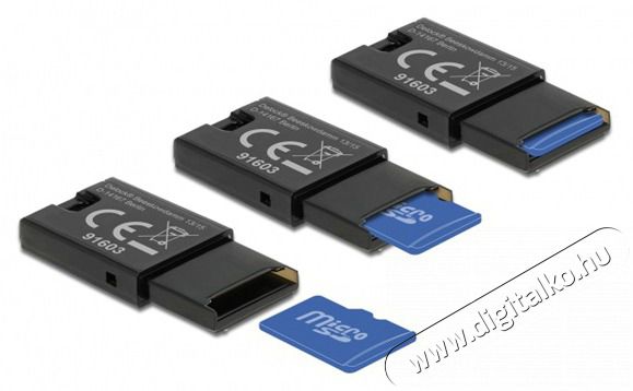 Delock 91603 Micro SD mem&oacute;riak&aacute;rty&aacute;khoz USB 2.0 k&aacute;rtyaolvas&oacute; Mem&oacute;ria k&aacute;rtya / Pendrive - MicroSD / MicroSDHC k&aacute;rtya - 398732