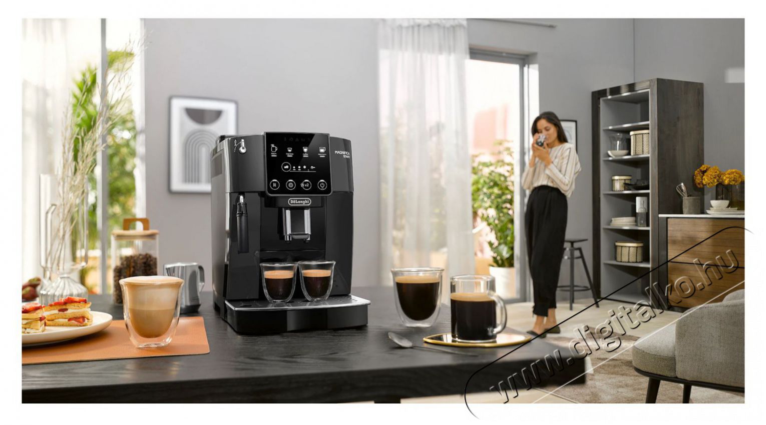 Delonghi ECAM220.22.GB Magnifica Start Automata k&aacute;v&eacute;főző, 1450W, 1.8 l v&iacute;ztart&aacute;ly, 15 bar, Sz&uuml;rke/Fekete Konyhai term&eacute;kek - K&aacute;v&eacute;főző / k&aacute;v&eacute;&ouml;rlő / kieg&eacute;sz&iacute;tő - Automata k&aacute;v&eacute;főző - 495710