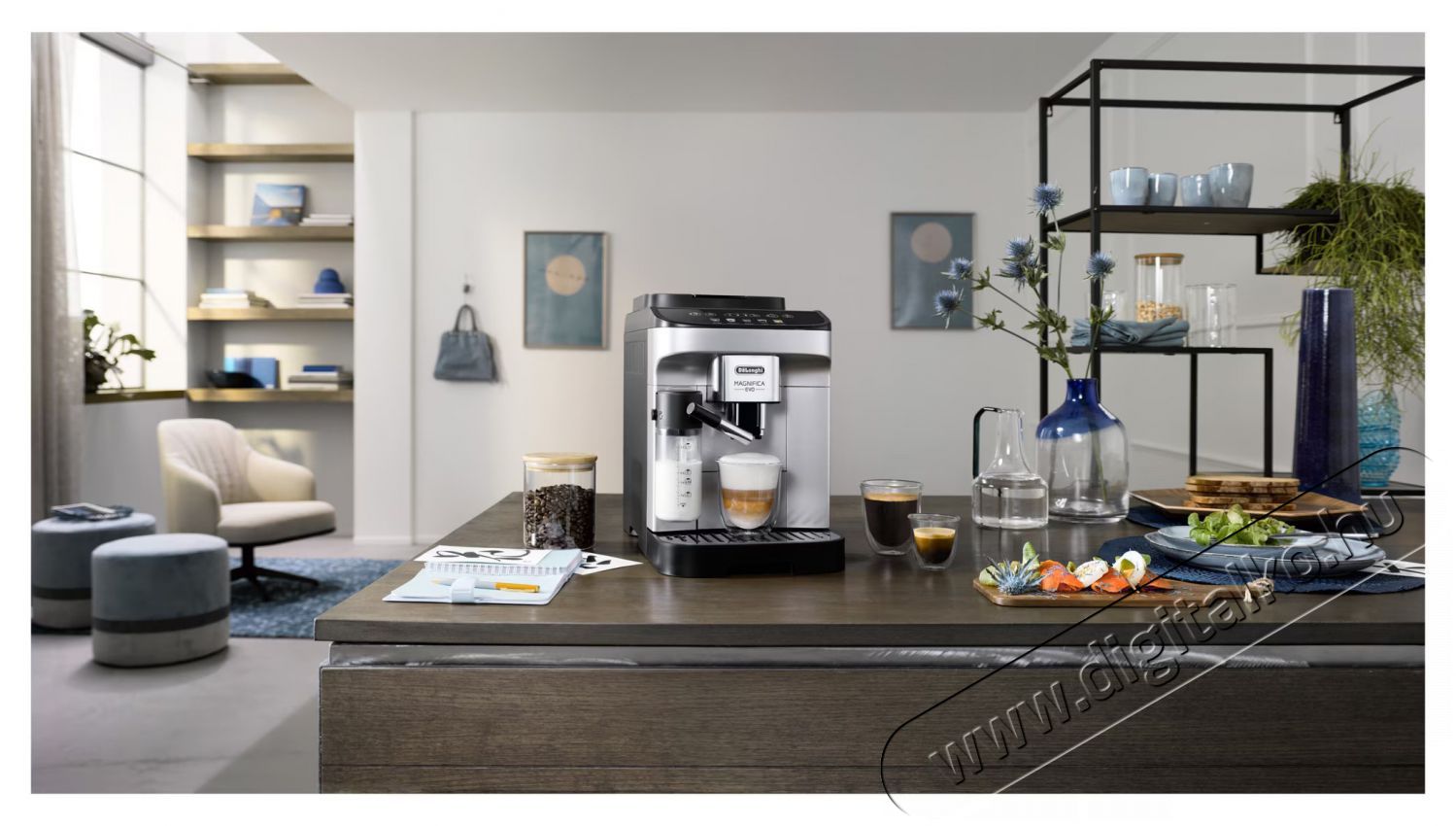 Delonghi Magnifica Evo ECAM 290.61.SB Automata eszpressz&oacute; k&aacute;v&eacute;főző, 1450W, 1.8l, 15bar, Tejtart&aacute;ly, LatteCrema rendszer, 13 fokozat&uacute; dar&aacute;l&oacute;, Fekete/Ez&uuml;st Konyhai term&eacute;kek - K&aacute;v&eacute;főző / k&aacute;v&eacute;&ouml;rlő / kieg&eacute;sz&iacute;tő - Automata k&aacute;v&eacute;főző - 495708