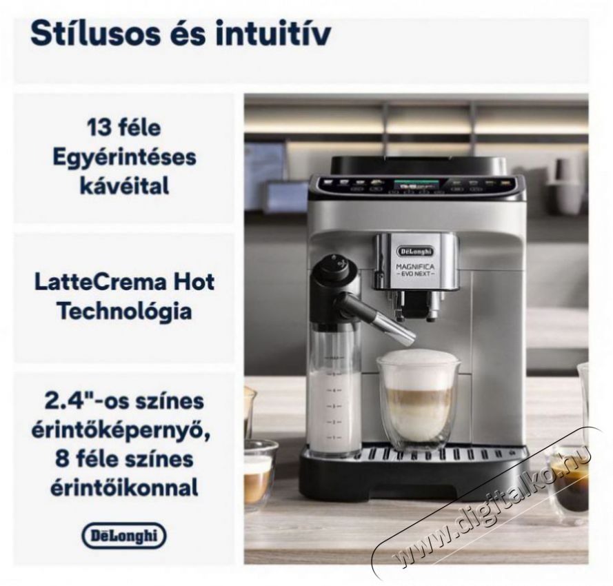 Delonghi ECAM310.80.SB K&Aacute;V&Eacute;FŐZŐ AUTOMATA Konyhai term&eacute;kek - K&aacute;v&eacute;főző / k&aacute;v&eacute;&ouml;rlő / kieg&eacute;sz&iacute;tő - Automata k&aacute;v&eacute;főző - 517197
