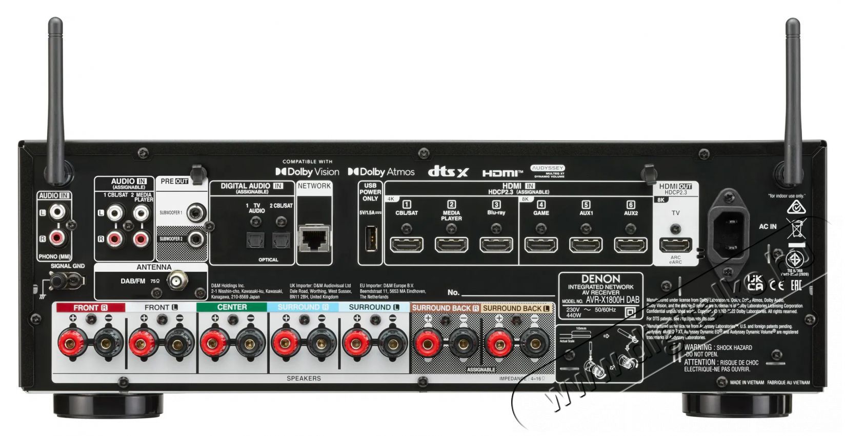 Denon AVR-X1800H DAB - fekete Audio-Video / Hifi / Multim&eacute;dia - Hifi - Sztere&oacute; - CD / DVD / Multim&eacute;dia lej&aacute;tsz&oacute;s r&aacute;di&oacute;erős&iacute;tő - 511430