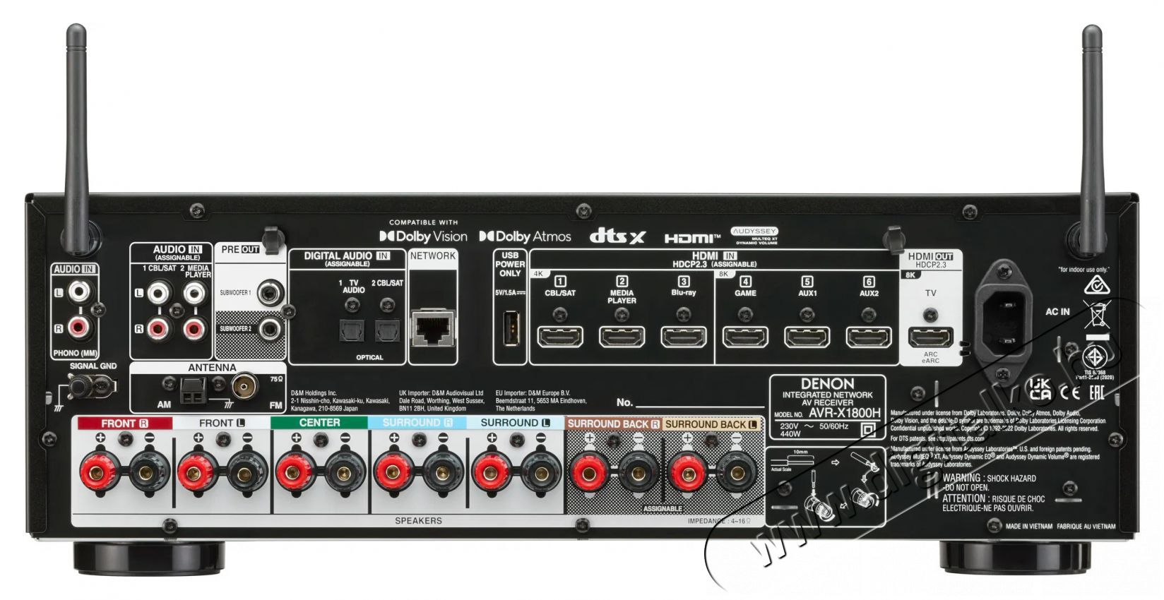 Denon AVR-X1800H - fekete Audio-Video / Hifi / Multim&eacute;dia - Hifi - Sztere&oacute; - CD / DVD / Multim&eacute;dia lej&aacute;tsz&oacute;s r&aacute;di&oacute;erős&iacute;tő - 511433
