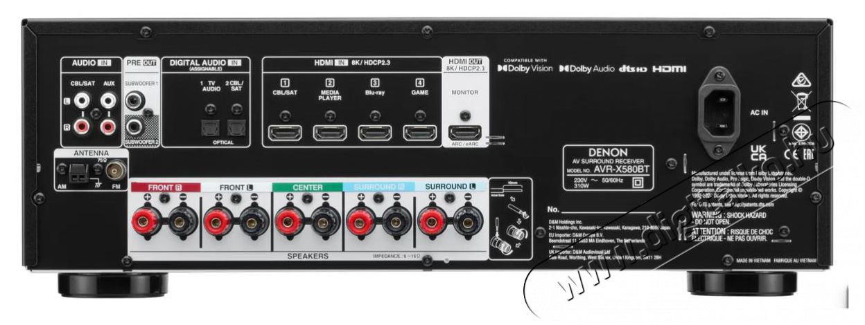 Denon AVR-X580BT Black + 2x Polk Audio T50 + Polk T30C + Polk T15 Audio-Video / Hifi / Multim&eacute;dia - Hifi - Sztere&oacute; - Sztere&oacute; erős&iacute;tő - 524625