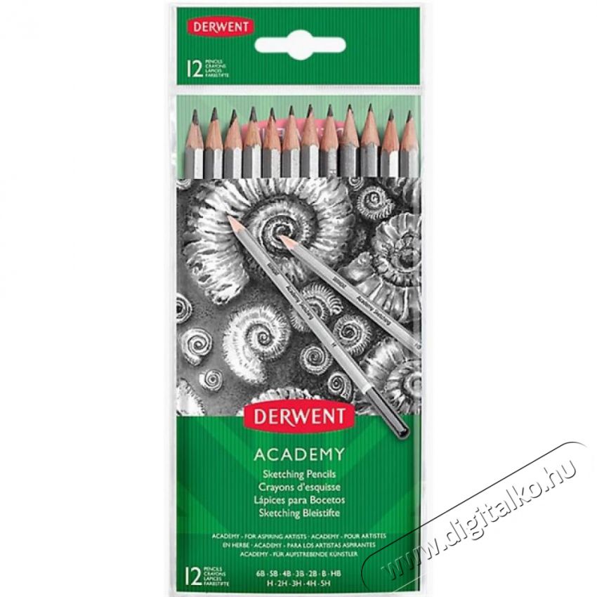 DERWENT 5H-6B 12db-os grafit v&aacute;zlatceruza Egy&eacute;b - Nem forgalmazzuk ! - 405664
