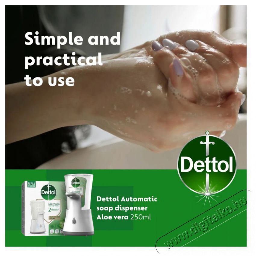 Dettol &Eacute;rint&eacute;s n&eacute;lk&uuml;li szappanadagol&oacute; Aloe Vera 250 ml H&aacute;ztart&aacute;s / Otthon / K&uuml;lt&eacute;r - F&uuml;rdőszoba / wc - Szappan adagol&oacute; - 523434