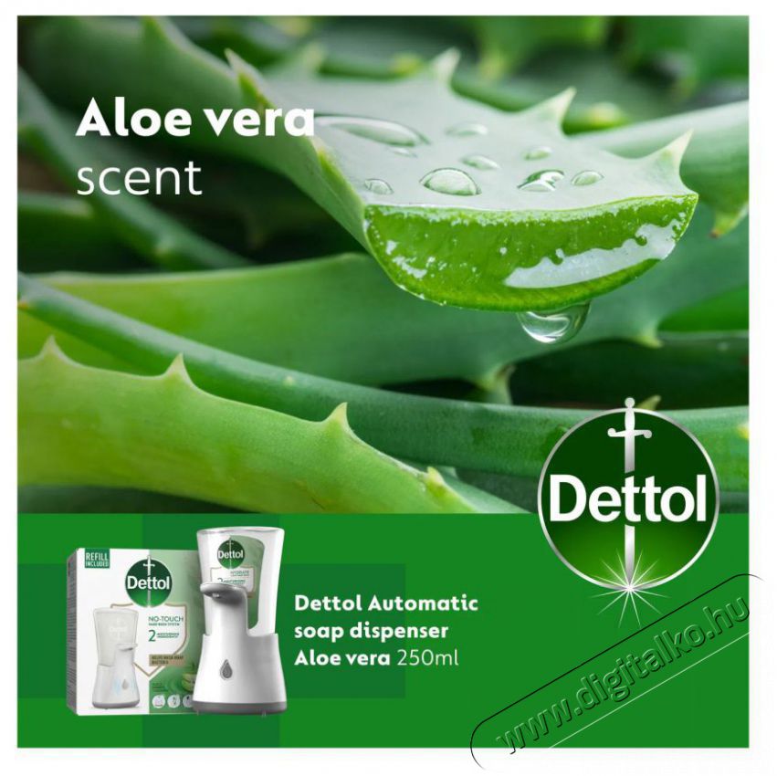 Dettol &Eacute;rint&eacute;s n&eacute;lk&uuml;li szappanadagol&oacute; Aloe Vera 250 ml H&aacute;ztart&aacute;s / Otthon / K&uuml;lt&eacute;r - F&uuml;rdőszoba / wc - Szappan adagol&oacute; - 523434