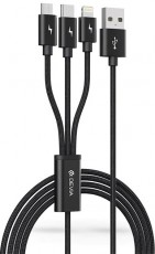 Devia ST337086 fekete 3in1 adat- és töltőkábel - Újdonságok - Új termékek - 369260