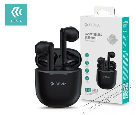 Devia ST351068 Bluetooth v5.0 Joy A10 Series TWS with Charging Case - fekete sztere&oacute; headset Audio-Video / Hifi / Multim&eacute;dia - F&uuml;l &eacute;s Fejhallgat&oacute;k - F&uuml;lhallgat&oacute; mikrofonnal / headset - 437850