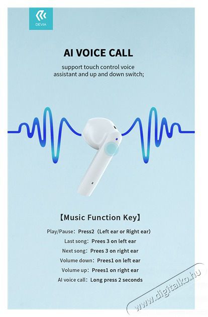Devia ST351068 Bluetooth v5.0 Joy A10 Series TWS with Charging Case - fekete sztere&oacute; headset Audio-Video / Hifi / Multim&eacute;dia - F&uuml;l &eacute;s Fejhallgat&oacute;k - F&uuml;lhallgat&oacute; mikrofonnal / headset - 437850