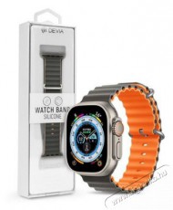 Devia ST381614 Apple Watch 38/40/41mm szürke/narancs szilikon sport szíj Mobil / Kommunikáció / Smart - Okos eszköz - Egyéb okos eszköz - 478440