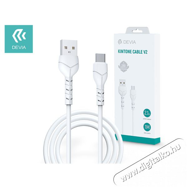 Devia ST351136 Kintone V2 Series 1m 2,1A USB-C - USB-A adat- &eacute;s t&ouml;ltők&aacute;bel Iroda &eacute;s sz&aacute;m&iacute;t&aacute;stechnika - Sz&aacute;m&iacute;t&oacute;g&eacute;p tartoz&eacute;k - USB k&aacute;bel - 412493