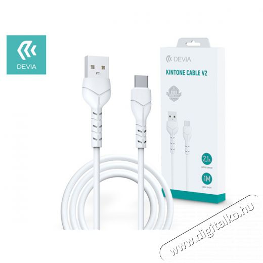 Devia ST351136 Kintone V2 Series 1m 2,1A USB-C - USB-A adat- &eacute;s t&ouml;ltők&aacute;bel Iroda &eacute;s sz&aacute;m&iacute;t&aacute;stechnika - Sz&aacute;m&iacute;t&oacute;g&eacute;p tartoz&eacute;k - USB k&aacute;bel - 412493