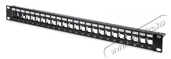 DIGITUS 24port 19" 1U fekete modul&aacute;ris &uuml;res Patch Panel Iroda &eacute;s sz&aacute;m&iacute;t&aacute;stechnika - H&aacute;l&oacute;zat - H&aacute;l&oacute;zati kieg&eacute;sz&iacute;tő - 393063