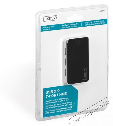 DIGITUS 7 portos USB hub Iroda &eacute;s sz&aacute;m&iacute;t&aacute;stechnika - Sz&aacute;m&iacute;t&oacute;g&eacute;p tartoz&eacute;k - USB k&aacute;bel - 393687