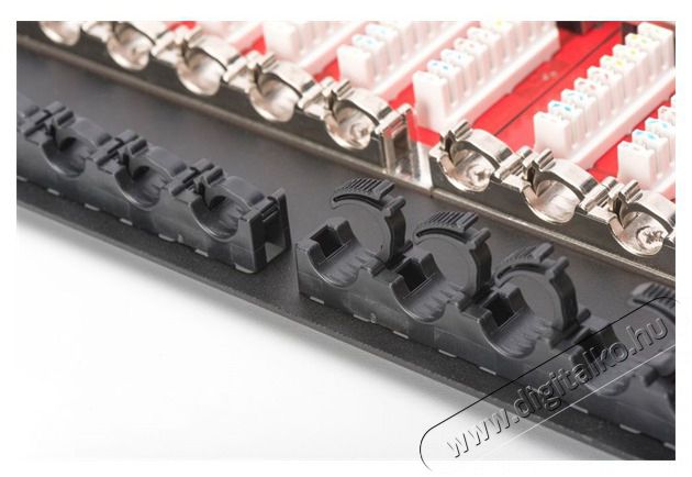 DIGITUS CAT6 HD 24port 19" 0,5U kompakt fekete &aacute;rny&eacute;kolt Patch Panel Iroda &eacute;s sz&aacute;m&iacute;t&aacute;stechnika - H&aacute;l&oacute;zat - H&aacute;l&oacute;zati kieg&eacute;sz&iacute;tő - 393082