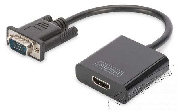 DIGITUS VGA apa -> HDMI anya adapter audio k&aacute;bellel Tv kieg&eacute;sz&iacute;tők - K&aacute;bel / csatlakoz&oacute; - Csatlakoz&oacute; / eloszt&oacute; / &aacute;talak&iacute;t&oacute; - 393653