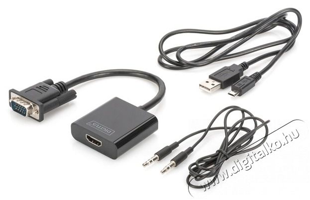 DIGITUS VGA apa -> HDMI anya adapter audio k&aacute;bellel Tv kieg&eacute;sz&iacute;tők - K&aacute;bel / csatlakoz&oacute; - Csatlakoz&oacute; / eloszt&oacute; / &aacute;talak&iacute;t&oacute; - 393653