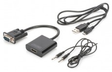 DIGITUS VGA apa -> HDMI anya adapter audio k&aacute;bellel Tv kieg&eacute;sz&iacute;tők - K&aacute;bel / csatlakoz&oacute; - Csatlakoz&oacute; / eloszt&oacute; / &aacute;talak&iacute;t&oacute; - 393653