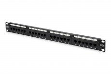 DIGITUS CAT5e 24port 19" 1U fekete &aacute;rny&eacute;kolatlan Patch Panel Iroda &eacute;s sz&aacute;m&iacute;t&aacute;stechnika - H&aacute;l&oacute;zat - H&aacute;l&oacute;zati kieg&eacute;sz&iacute;tő - 393071