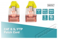 DIGITUS CAT6 S-FTP LSZH 2m s&aacute;rga patch k&aacute;bel Iroda &eacute;s sz&aacute;m&iacute;t&aacute;stechnika - H&aacute;l&oacute;zat - H&aacute;l&oacute;zati kieg&eacute;sz&iacute;tő - 393329