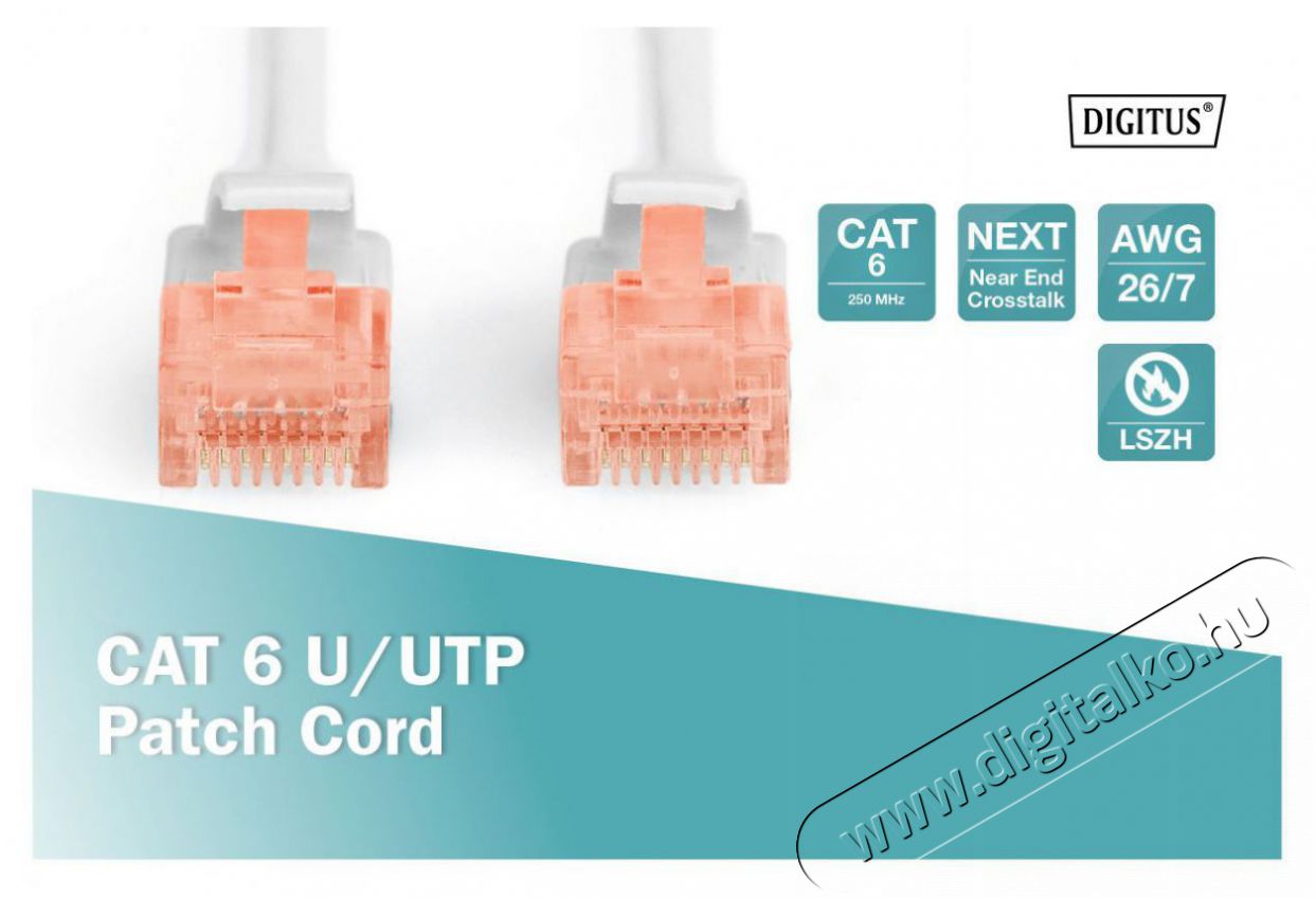 DIGITUS CAT6 U/UTP LSZH 25m sz&uuml;rke patch k&aacute;bel Iroda &eacute;s sz&aacute;m&iacute;t&aacute;stechnika - H&aacute;l&oacute;zat - H&aacute;l&oacute;zati kieg&eacute;sz&iacute;tő - 393524
