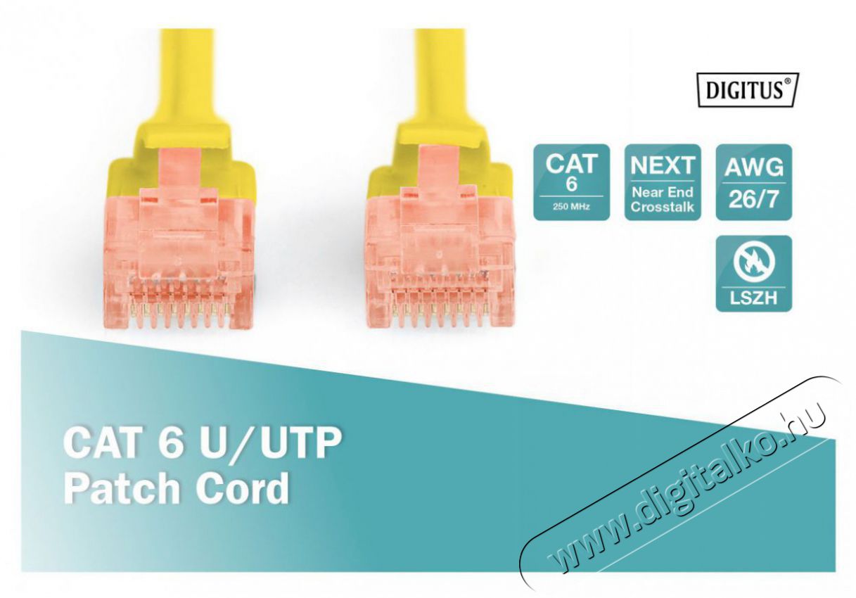 DIGITUS CAT6 U/UTP LSZH 5m s&aacute;rga patch k&aacute;bel Iroda &eacute;s sz&aacute;m&iacute;t&aacute;stechnika - H&aacute;l&oacute;zat - H&aacute;l&oacute;zati kieg&eacute;sz&iacute;tő - 393521
