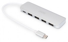 DIGITUS USB Type-C 4 portos USB 3.0 hub + PD Iroda és számítástechnika - Notebook kiegészítő - USB hub / elosztó - 415645