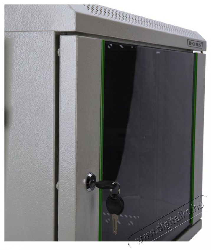 DIGITUS 19 460x540x400 9U lapraszerelt &uuml;vegajt&oacute;s sz&uuml;rke fali rack szekr&eacute;ny Iroda &eacute;s sz&aacute;m&iacute;t&aacute;stechnika - H&aacute;l&oacute;zat - H&aacute;l&oacute;zati kieg&eacute;sz&iacute;tő - 452813