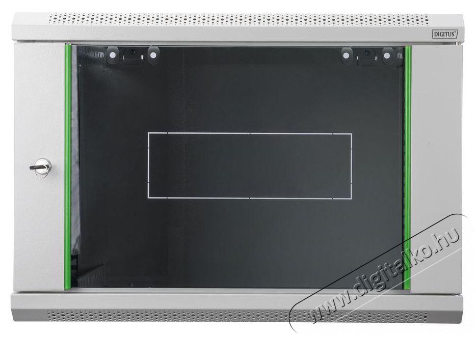 DIGITUS 19 460x540x400 9U lapraszerelt &uuml;vegajt&oacute;s sz&uuml;rke fali rack szekr&eacute;ny Iroda &eacute;s sz&aacute;m&iacute;t&aacute;stechnika - H&aacute;l&oacute;zat - H&aacute;l&oacute;zati kieg&eacute;sz&iacute;tő - 452813