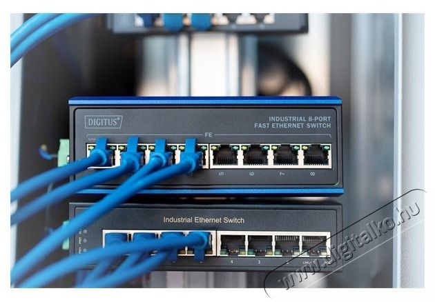 DIGITUS DN-650106 8port 10/100 falra szerelhető ipari switch Iroda &eacute;s sz&aacute;m&iacute;t&aacute;stechnika - H&aacute;l&oacute;zat - Switch - 500294