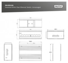 DIGITUS DN-650106 8port 10/100 falra szerelhető ipari switch Iroda &eacute;s sz&aacute;m&iacute;t&aacute;stechnika - H&aacute;l&oacute;zat - Switch - 500294