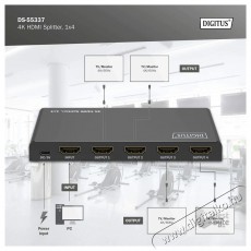 DIGITUS DS-55337 4 portos 4K/60Hz HDMI splitter Iroda &eacute;s sz&aacute;m&iacute;t&aacute;stechnika - Egy&eacute;b sz&aacute;m&iacute;t&aacute;stechnikai term&eacute;k - 507437