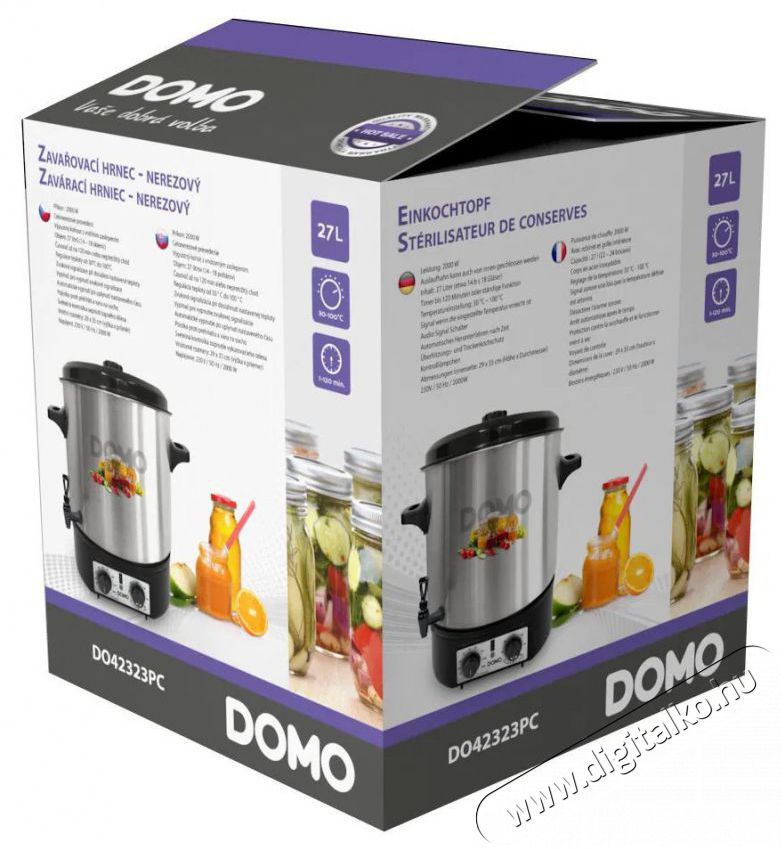 Domo DO42323PC Konyhai term&eacute;kek - Konyhai kisg&eacute;p (s&uuml;t&eacute;s / főz&eacute;s / hűt&eacute;s / &eacute;telk&eacute;sz&iacute;t&eacute;s) - L&eacute;gkever&eacute;ses főzőg&eacute;p / elektromos kukta / multifunkci&oacute;s s&uuml;tő - 523451