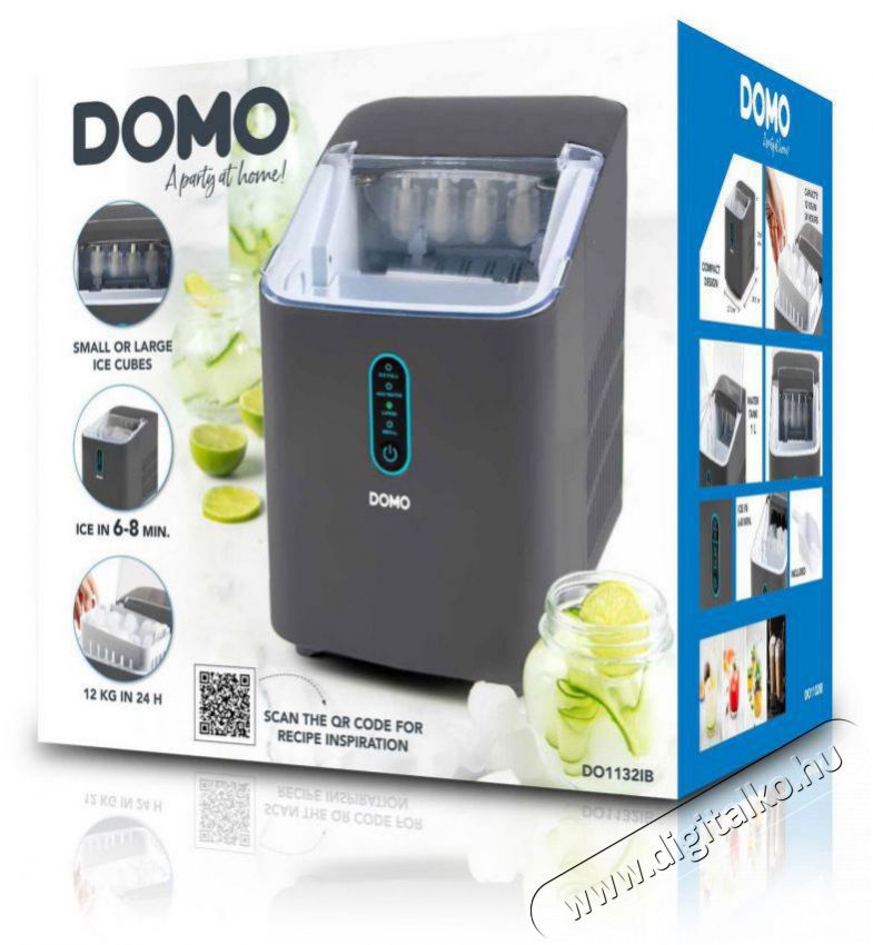 Domo DO1132IB j&eacute;gk&eacute;sz&iacute;tő Konyhai term&eacute;kek - Konyhai kisg&eacute;p (s&uuml;t&eacute;s / főz&eacute;s / hűt&eacute;s / &eacute;telk&eacute;sz&iacute;t&eacute;s) - J&eacute;gkocka k&eacute;sz&iacute;tő g&eacute;p - 524661