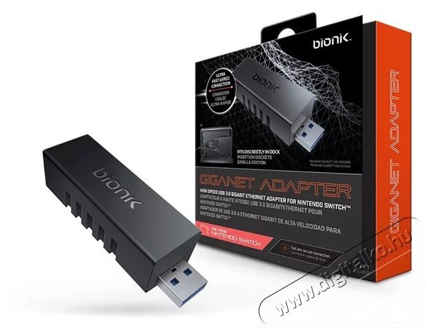 DREAMGEAR Bionik BNK-9018 Nintendo Switch USB 3.0 Gigagnet adapter Iroda &eacute;s sz&aacute;m&iacute;t&aacute;stechnika - J&aacute;t&eacute;k konzol - Kieg&eacute;sz&iacute;tő - 499153