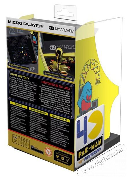 DREAMGEAR My Arcade DGUNL-3290 Pac-Man 40th Anniversary Micro Player Retro Arcade 6.75 hordozhat&oacute; j&aacute;t&eacute;kkonzol Iroda &eacute;s sz&aacute;m&iacute;t&aacute;stechnika - J&aacute;t&eacute;k konzol - Kontroller - 499141