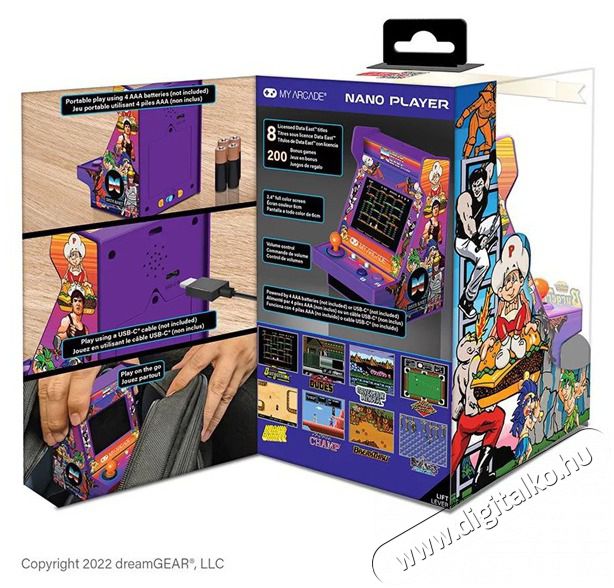 DREAMGEAR My Arcade DUGNL-4121 Data East 200+ Nano Player Retro Arcade 4.5hordozhat&oacute; j&aacute;t&eacute;kkonzol Iroda &eacute;s sz&aacute;m&iacute;t&aacute;stechnika - J&aacute;t&eacute;k konzol - Kontroller - 499138