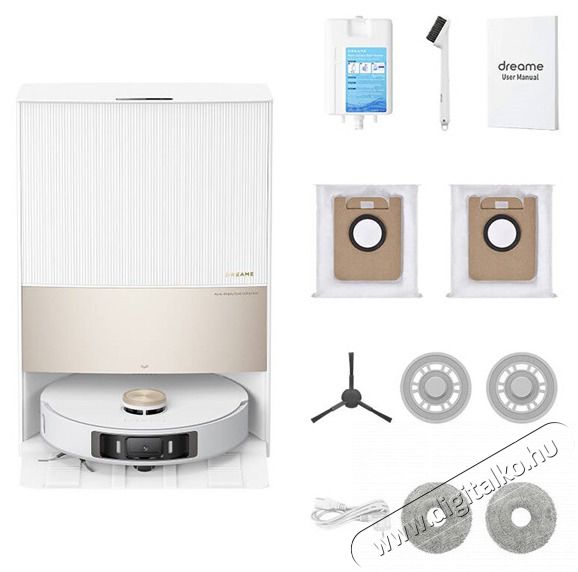 DREAME L20 Ultra robotporsz&iacute;v&oacute;, Felmos&oacute; funkci&oacute;, 3,2l automata &uuml;r&iacute;tő &aacute;llom&aacute;s, 7000Pa, 0,3l portart&aacute;ly, 0,08l v&iacute;ztart&aacute;ly, 6400mAh akkumul&aacute;tor, 180 perc auton&oacute;mia, Feh&eacute;r H&aacute;ztart&aacute;s / Otthon / K&uuml;lt&eacute;r - Porsz&iacute;v&oacute; / takar&iacute;t&oacute;g&eacute;p - Robotporsz&iacute;v&oacute; - 500233