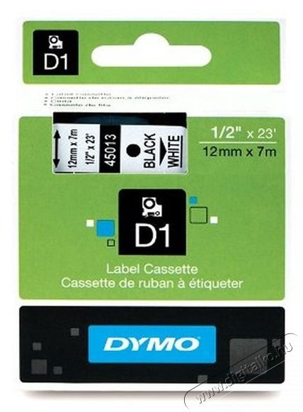 DYMO D1 12mmx7m feh&eacute;r/fekete feliratoz&oacute;g&eacute;p szalag Iroda &eacute;s sz&aacute;m&iacute;t&aacute;stechnika - Egy&eacute;b sz&aacute;m&iacute;t&aacute;stechnikai term&eacute;k - 442135