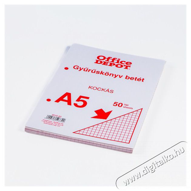 EGYEB BELFOLDI Office Depot A5 50 lapos kock&aacute;s gyűrűsk&ouml;nyv bet&eacute;t Iroda &eacute;s sz&aacute;m&iacute;t&aacute;stechnika - Nyomtat&oacute; - Kieg&eacute;sz&iacute;tő - 508560