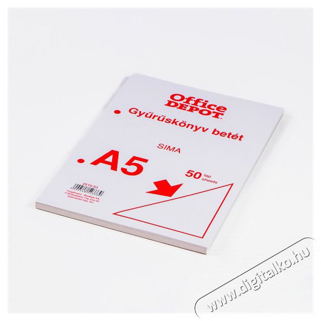 EGYEB BELFOLDI Office Depot A5 50 lapos sima gyűrűsk&ouml;nyv bet&eacute;t Iroda &eacute;s sz&aacute;m&iacute;t&aacute;stechnika - Nyomtat&oacute; - Kieg&eacute;sz&iacute;tő - 508561