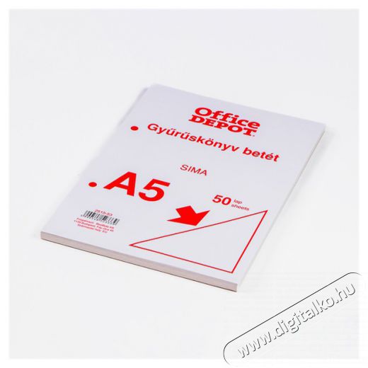 EGYEB BELFOLDI Office Depot A5 50 lapos sima gyűrűsk&ouml;nyv bet&eacute;t Iroda &eacute;s sz&aacute;m&iacute;t&aacute;stechnika - Nyomtat&oacute; - Kieg&eacute;sz&iacute;tő - 508561