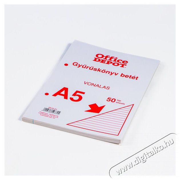 EGYEB BELFOLDI Office Depot A5 50 lapos vonalas gyűrűsk&ouml;nyv bet&eacute;t Iroda &eacute;s sz&aacute;m&iacute;t&aacute;stechnika - Nyomtat&oacute; - Kieg&eacute;sz&iacute;tő - 508559